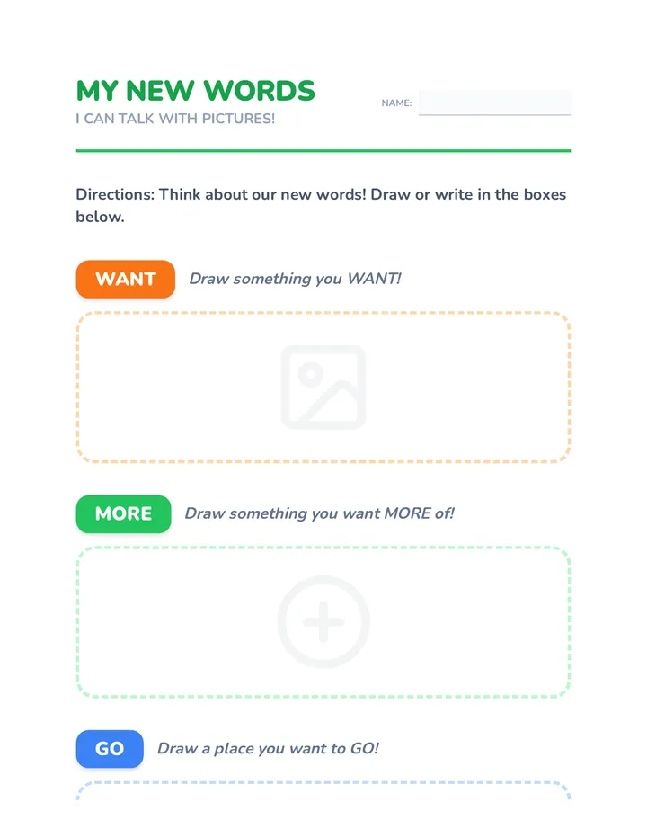 My New Words Worksheet