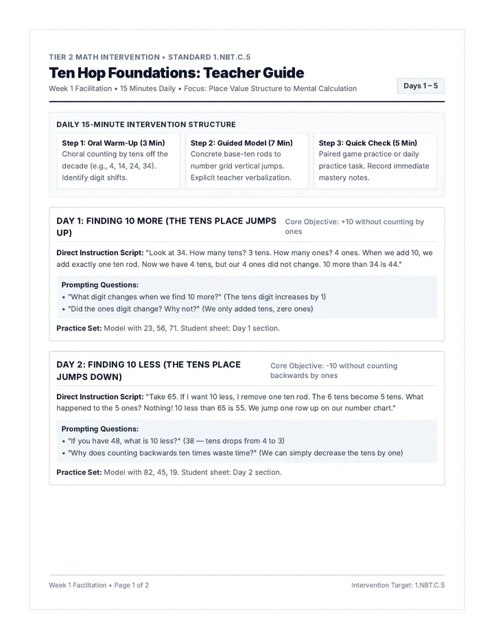 Ten Hop Week One Teacher Guide