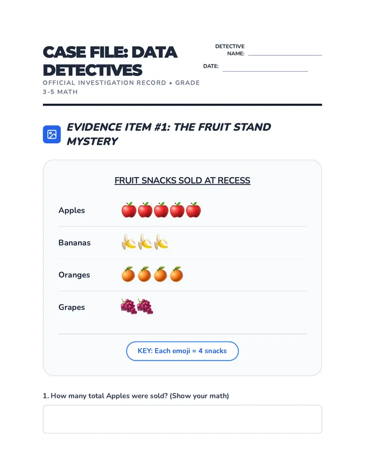 Data Detectives Worksheet