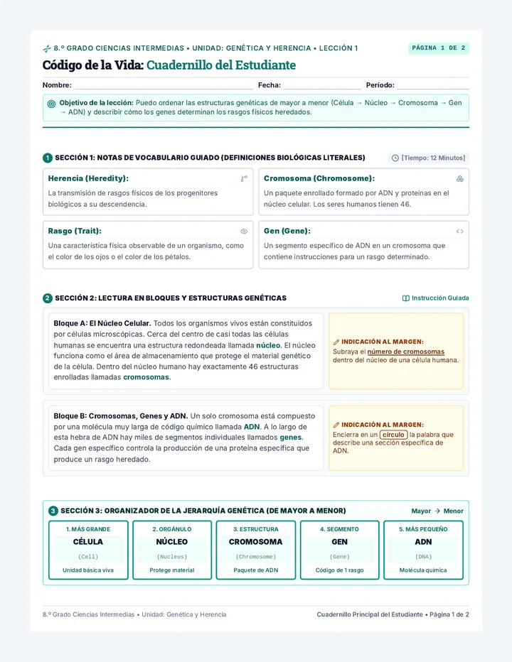Código de la Vida Cuadernillo