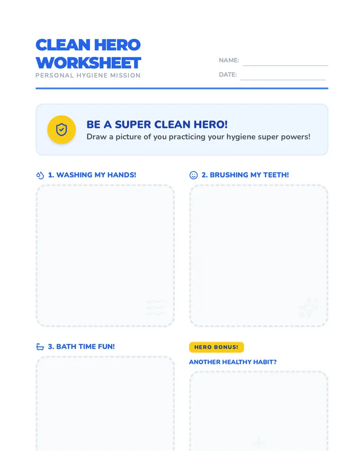 Clean Hero Worksheet