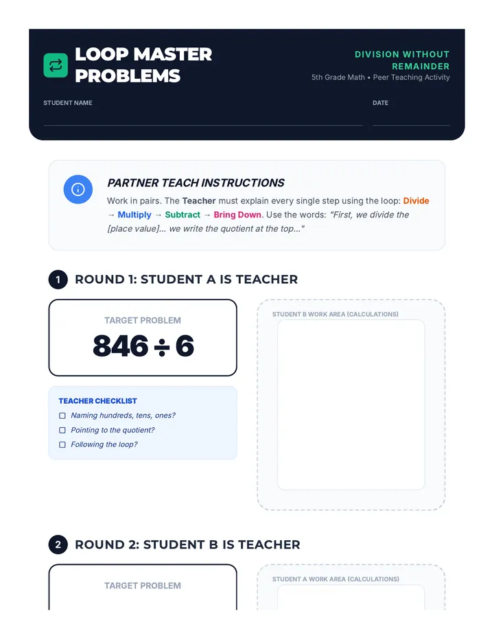Loop Master Problems Worksheet