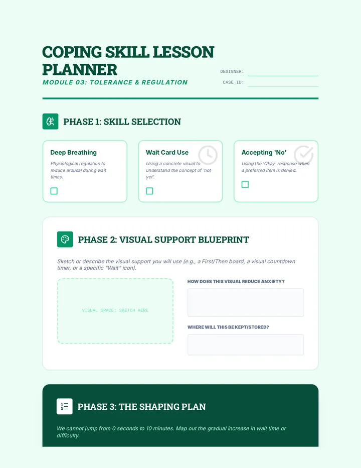 Coping Skill Lesson Planner