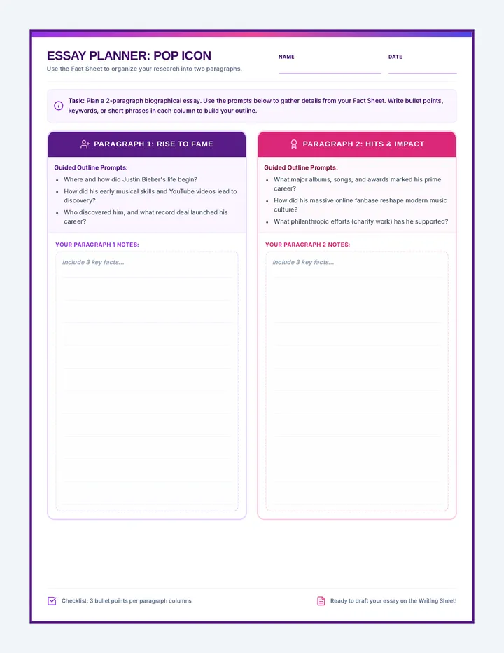 Pop Phenomenon Graphic Organizer