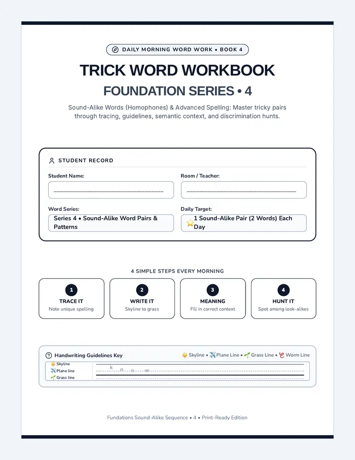 Level 4 Trick Words Workbook