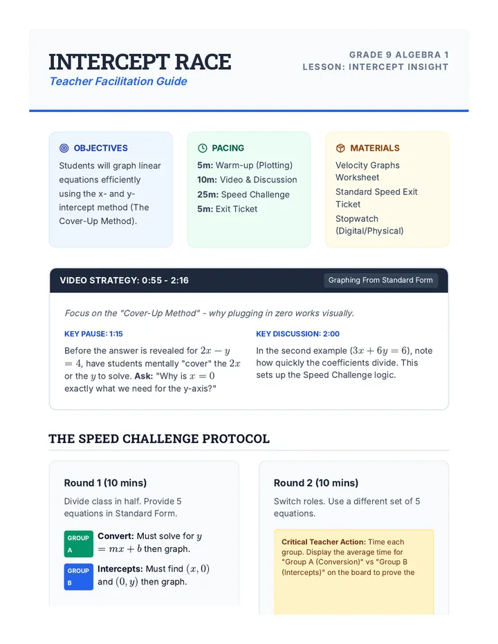 Intercept Race Teacher Guide