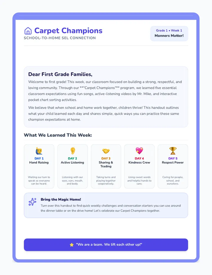 Home Connection Handout