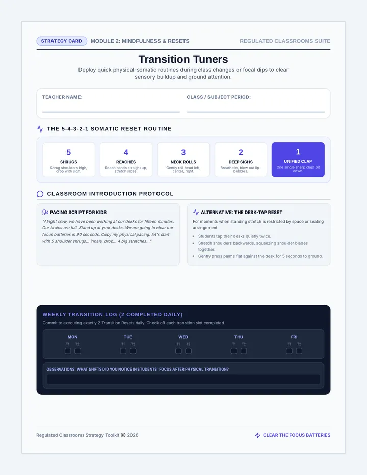 Transition Tuners Strategy Card