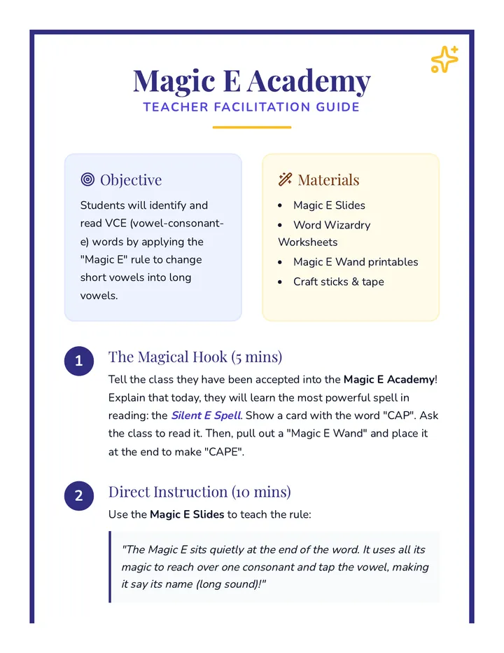 Magic E Teacher Guide