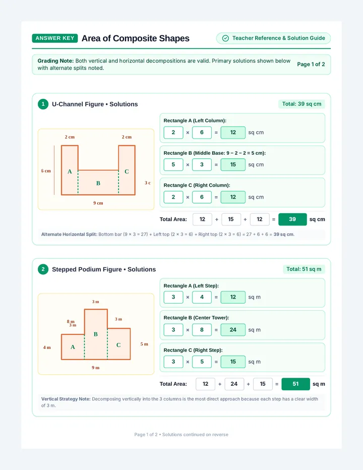 Shape Splitters Answer Key