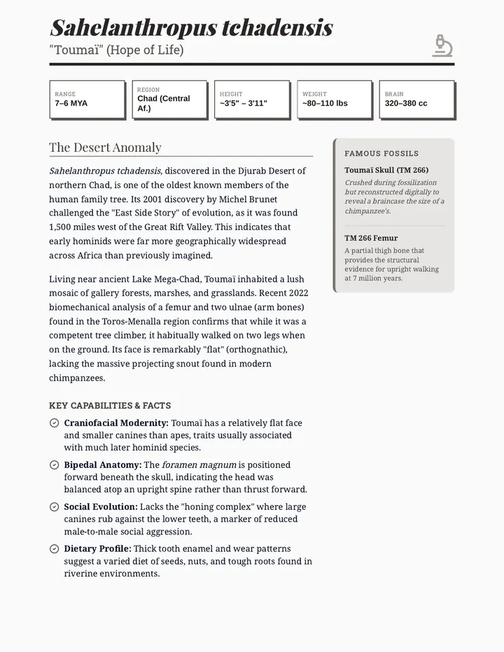 Hominid Species Profiles Document Final Edition