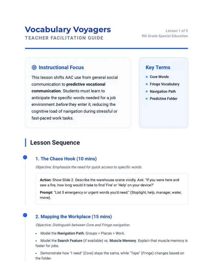 Vocabulary Voyagers Teacher Guide