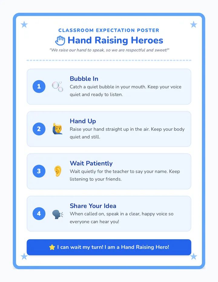 Hand Raising Heroes Printables