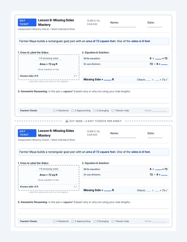 Mastering Sides Exit Ticket
