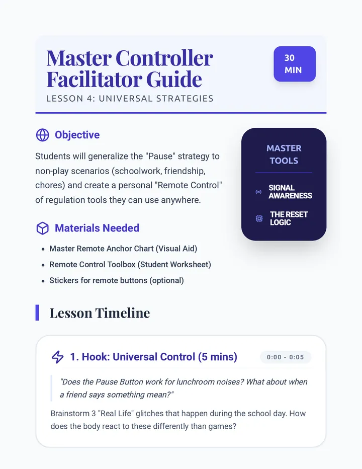 Master Controller Facilitator Guide