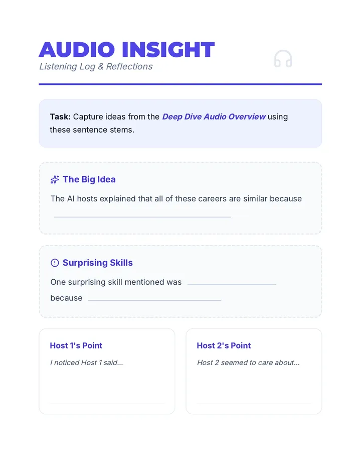 Audio Insight Worksheet