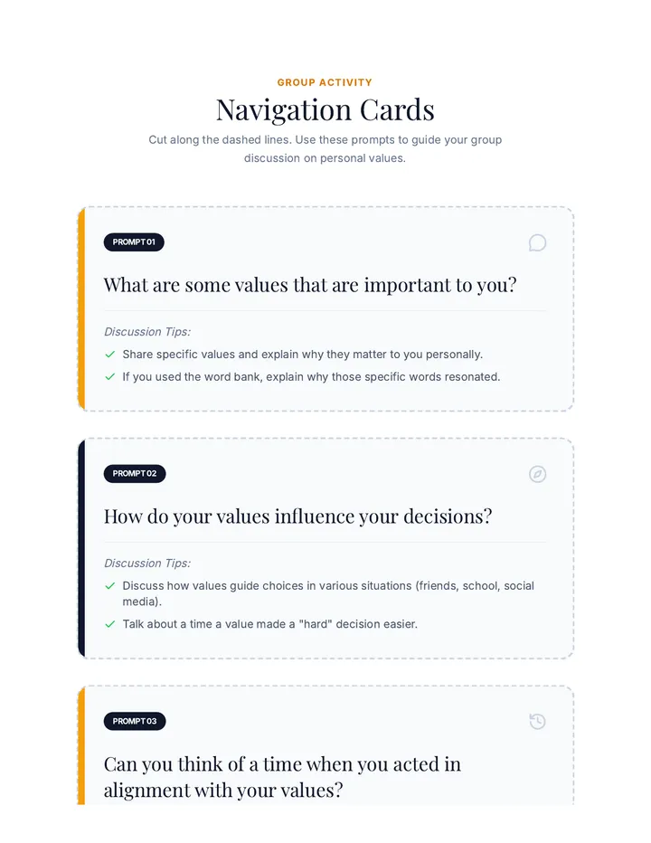Navigation Discussion Cards