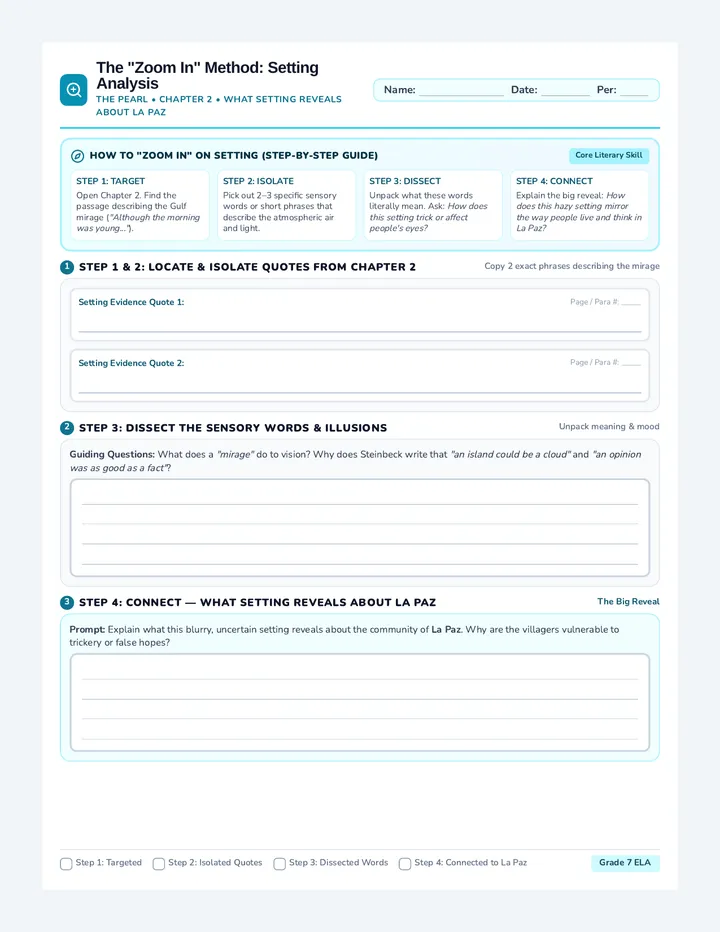 La Paz Setting Lens Worksheet