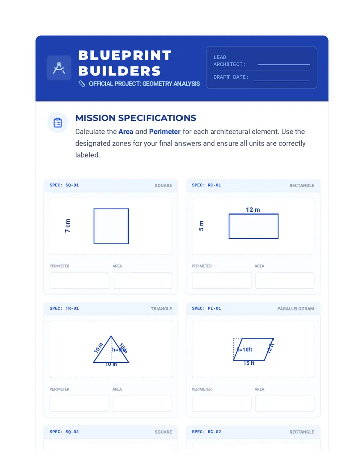 Blueprint Architect Worksheet