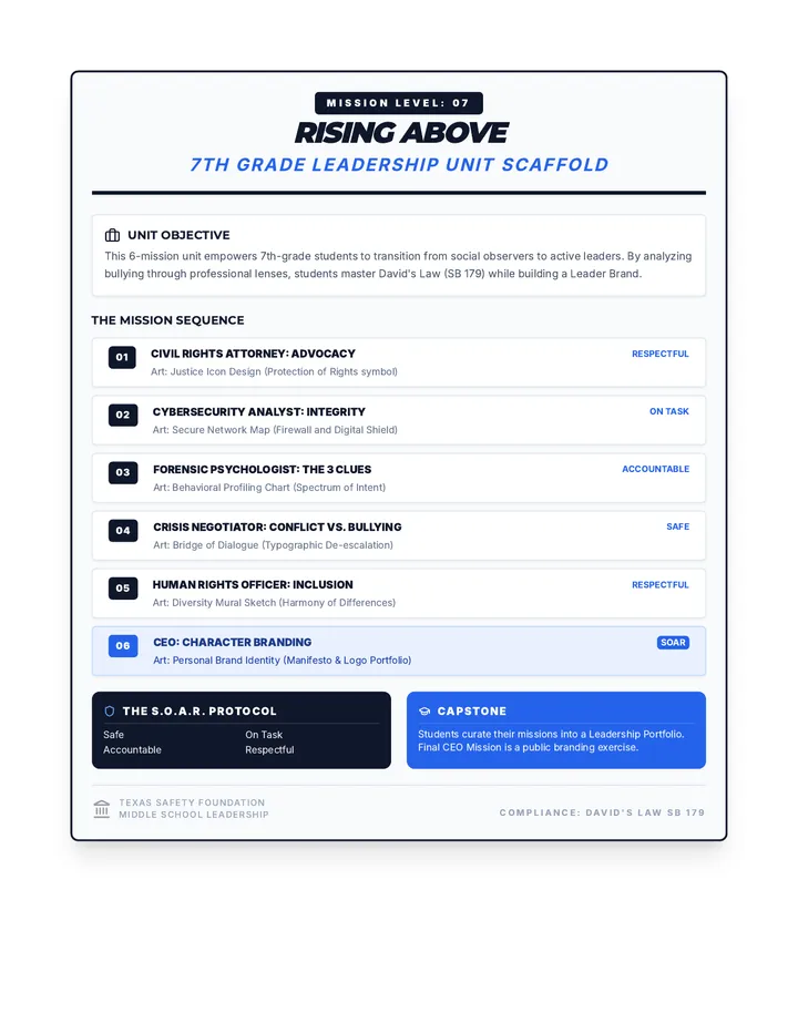 Rising Above 7th Grade Unit Guide