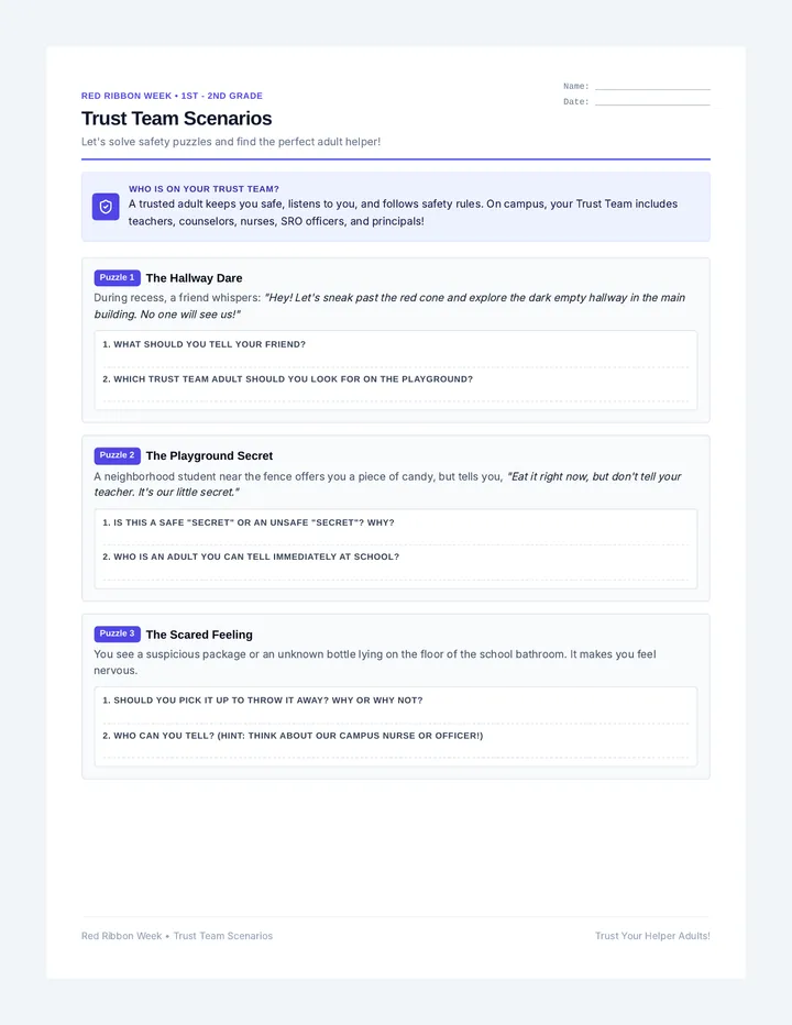 Trust Team Scenarios Worksheet