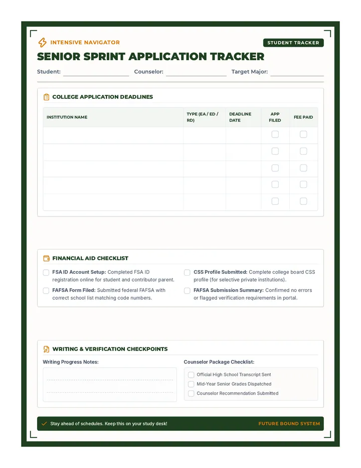 Senior Month by Month Tracker