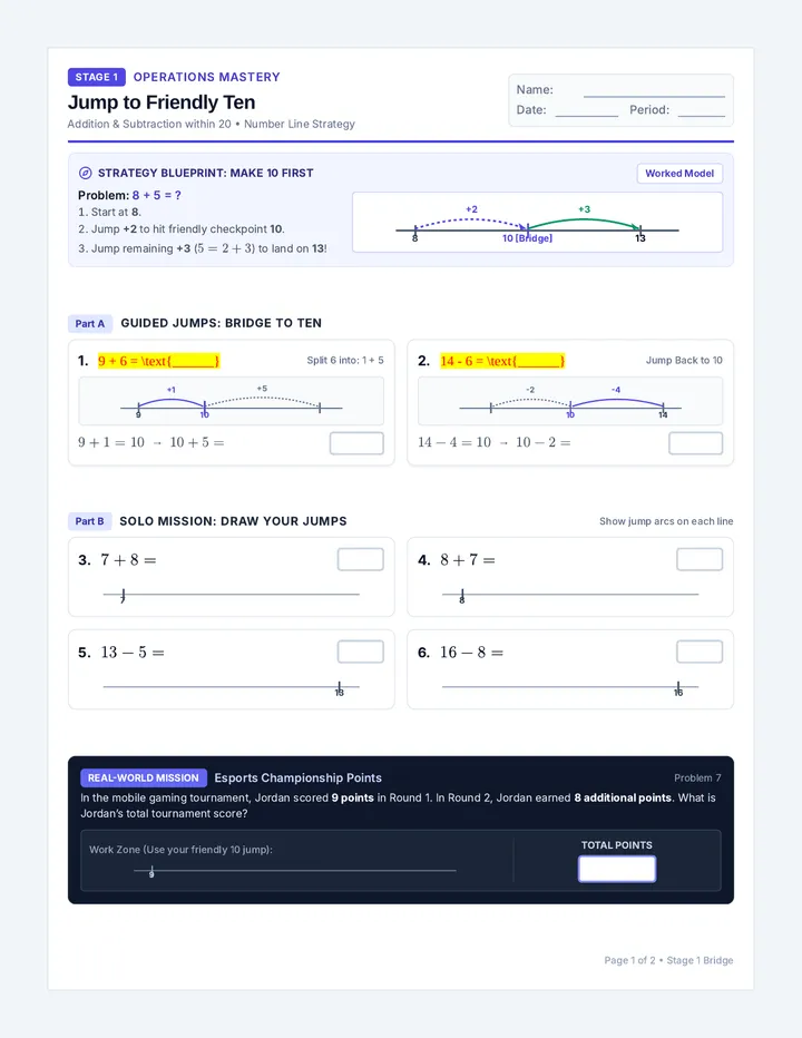 Operations Jumpstart Worksheet