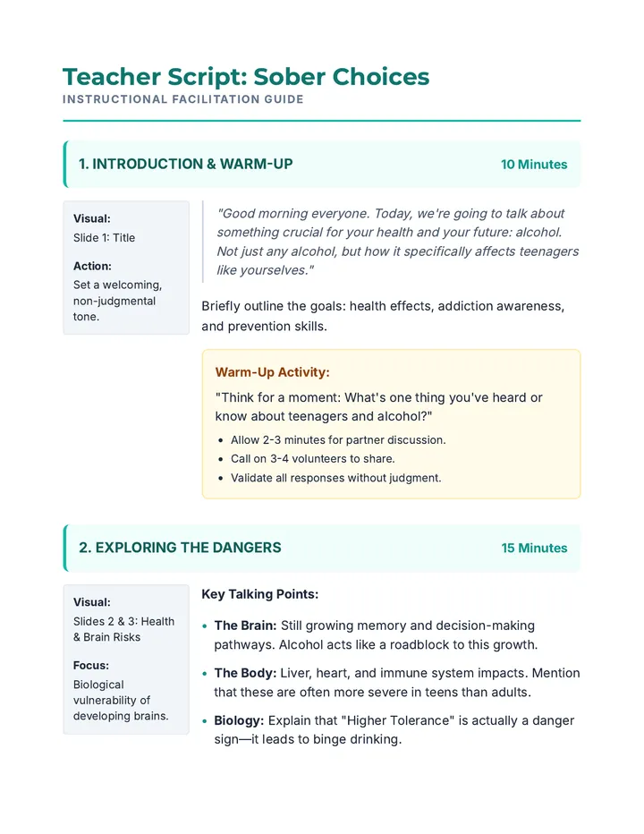 Sober Choices Script