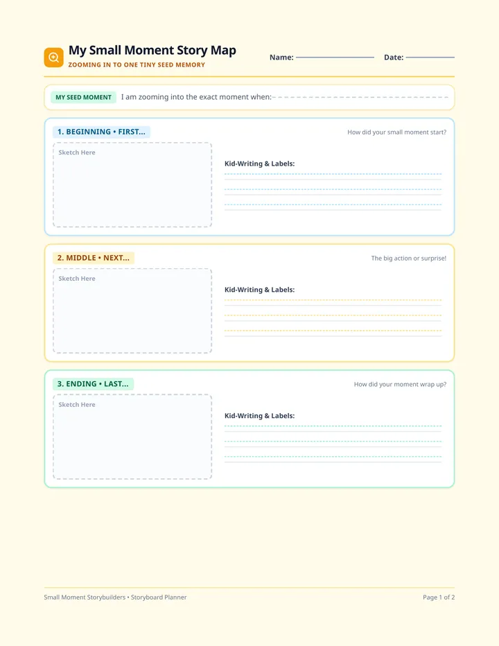 Small Moment Sketch Worksheet