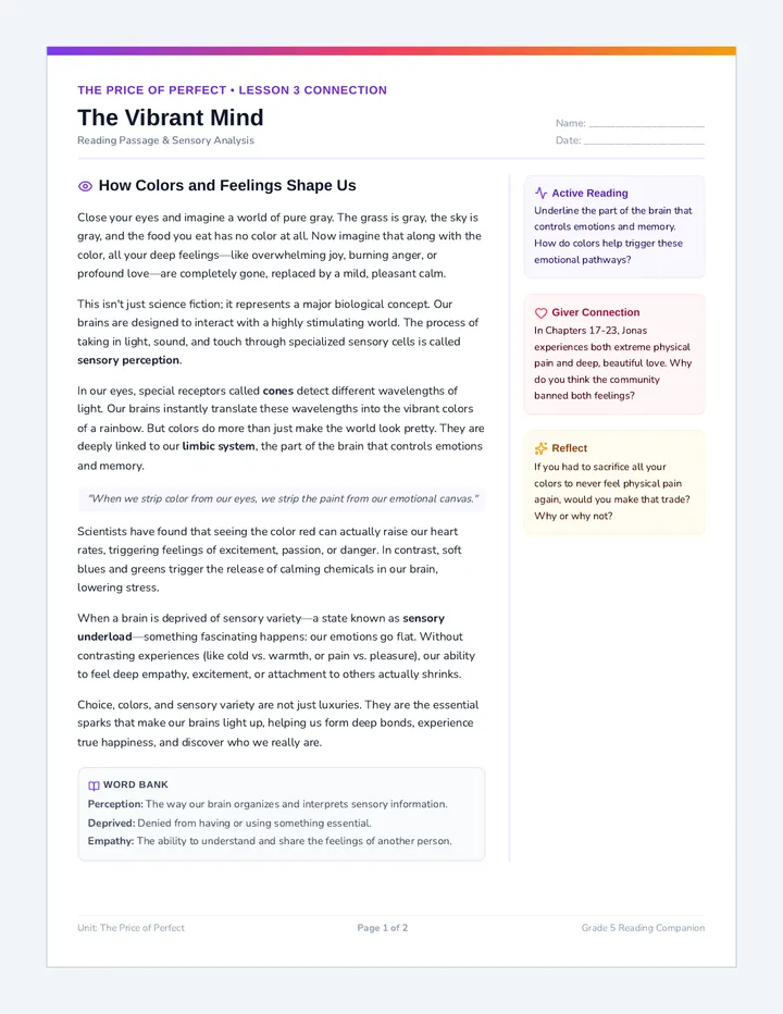 The Vibrant Mind Student Packet