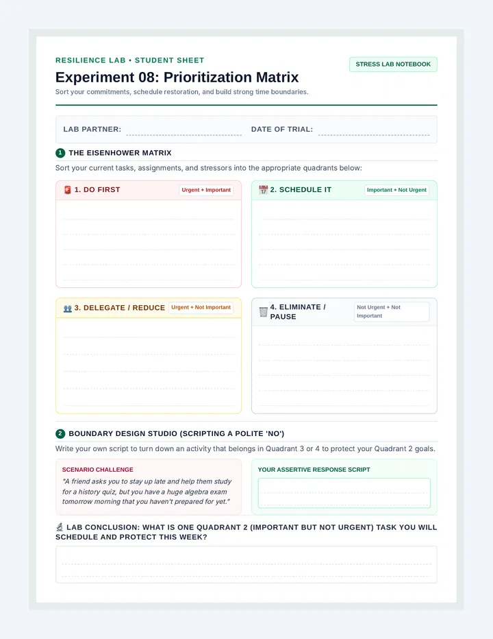 Prioritization Matrix Worksheet