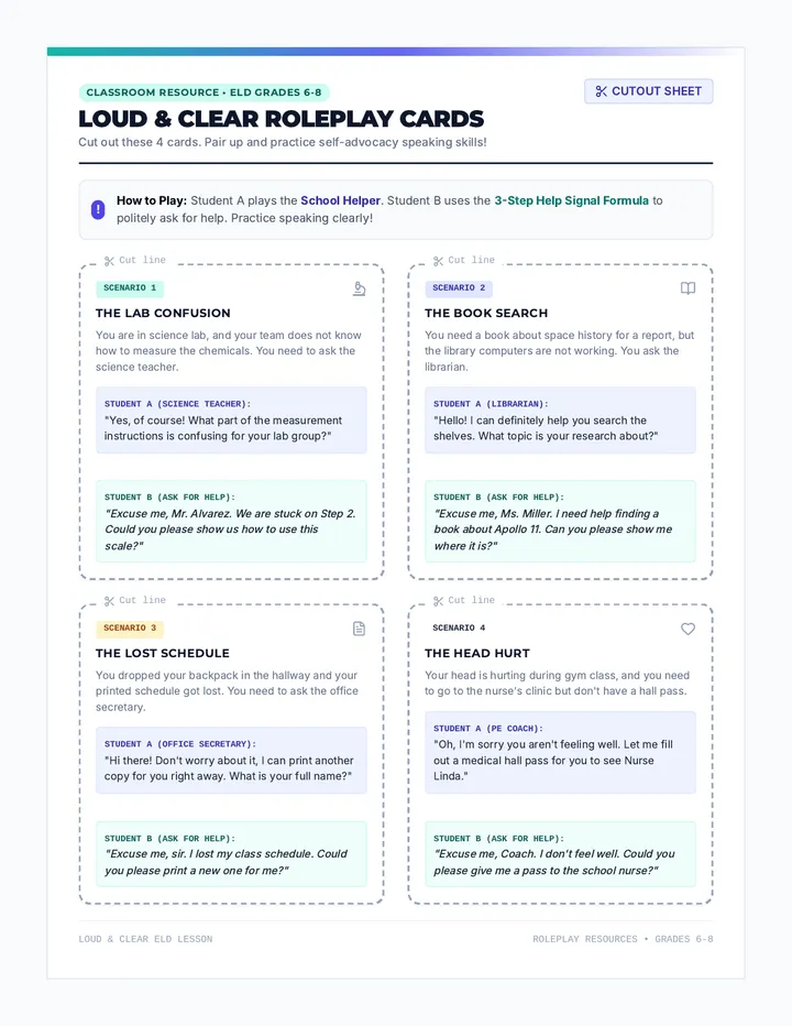 Loud and Clear Roleplay Cards
