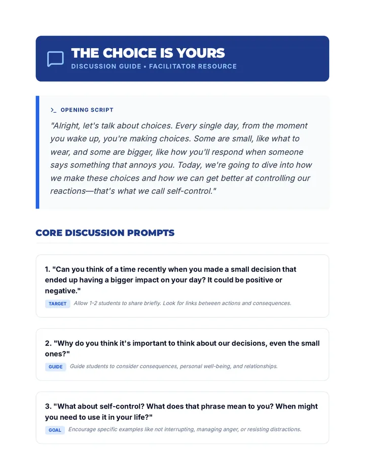 The Choice is Yours Discussion Guide