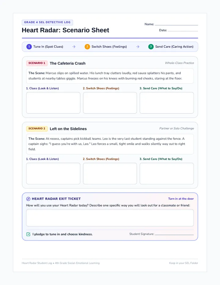 Heart Radar Scenario Sheet