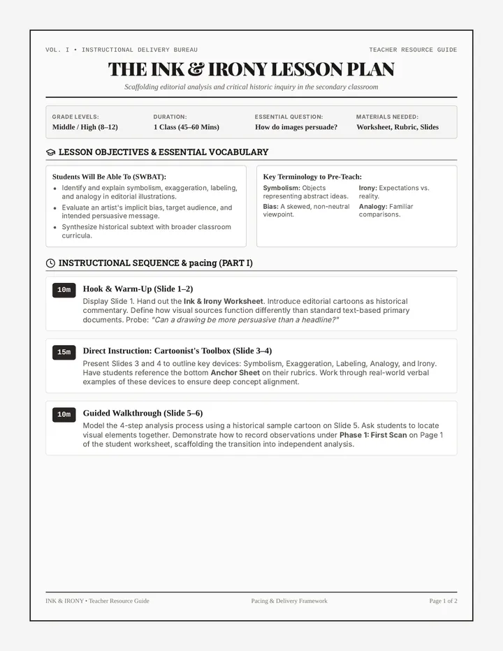 Ink and Irony Lesson Plan