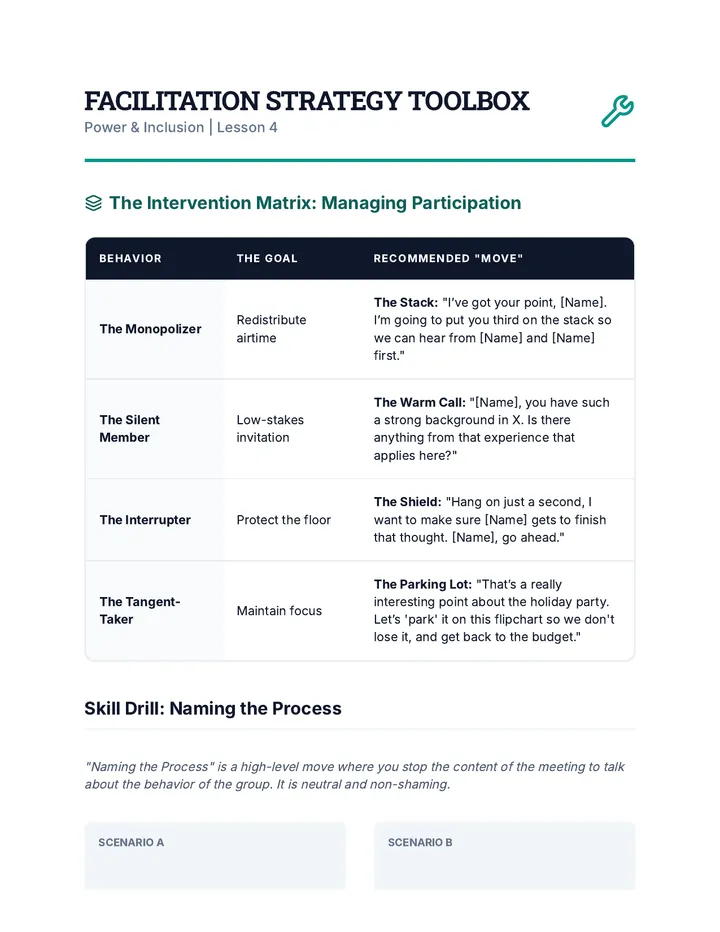 Facilitation Strategy Toolbox
