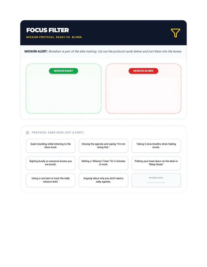 Focus Filter Sorting Cards
