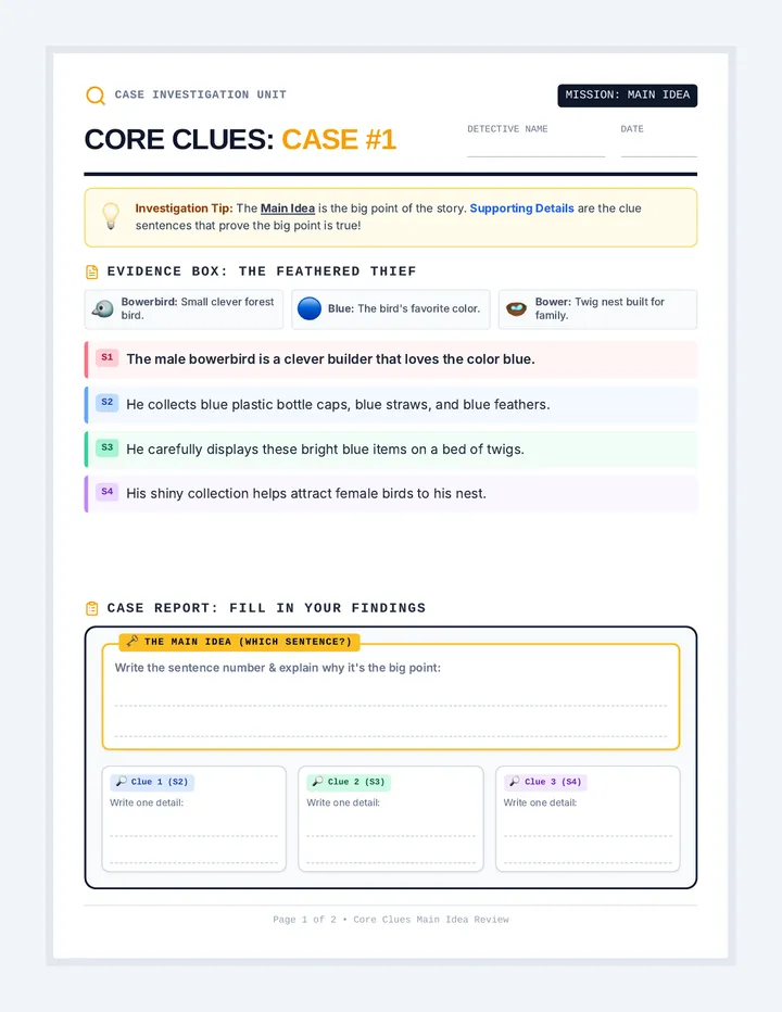 Core Clues Organizer