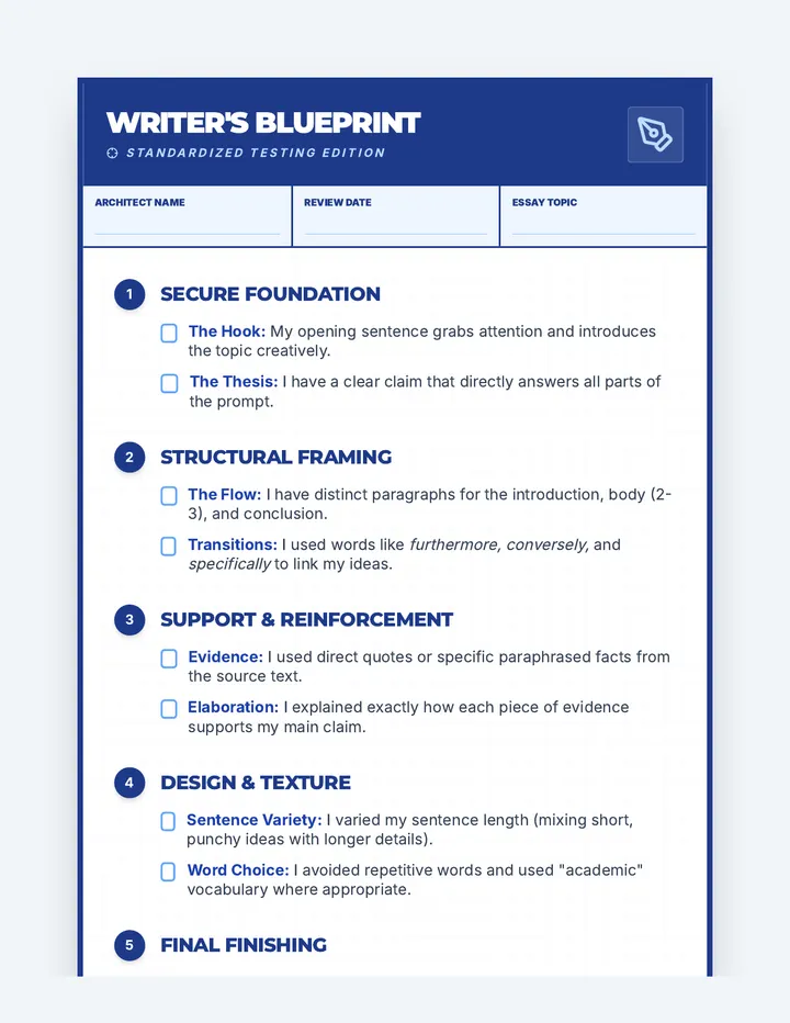 Writer's Blueprint Checklist