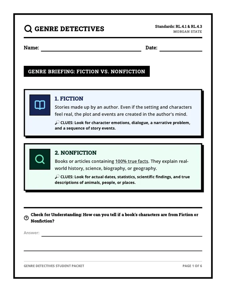 Genre Detectives Student Packet