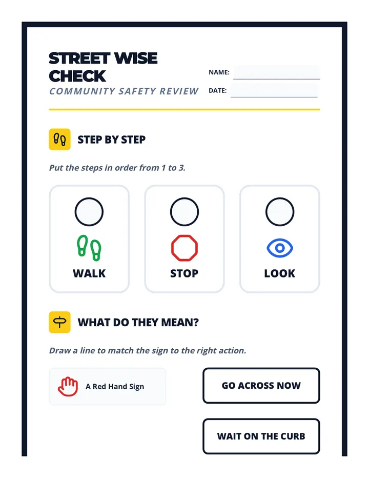Street Wise Worksheet