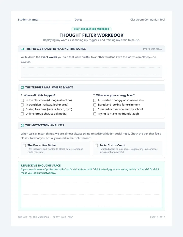 Thought Filter Worksheet