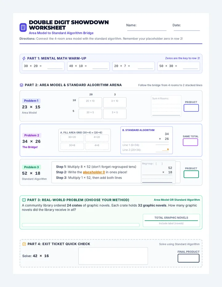 Double Digit Worksheet
