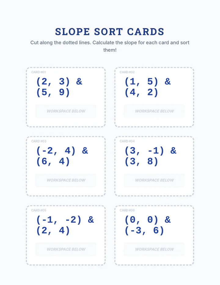 Slope Sort Cards