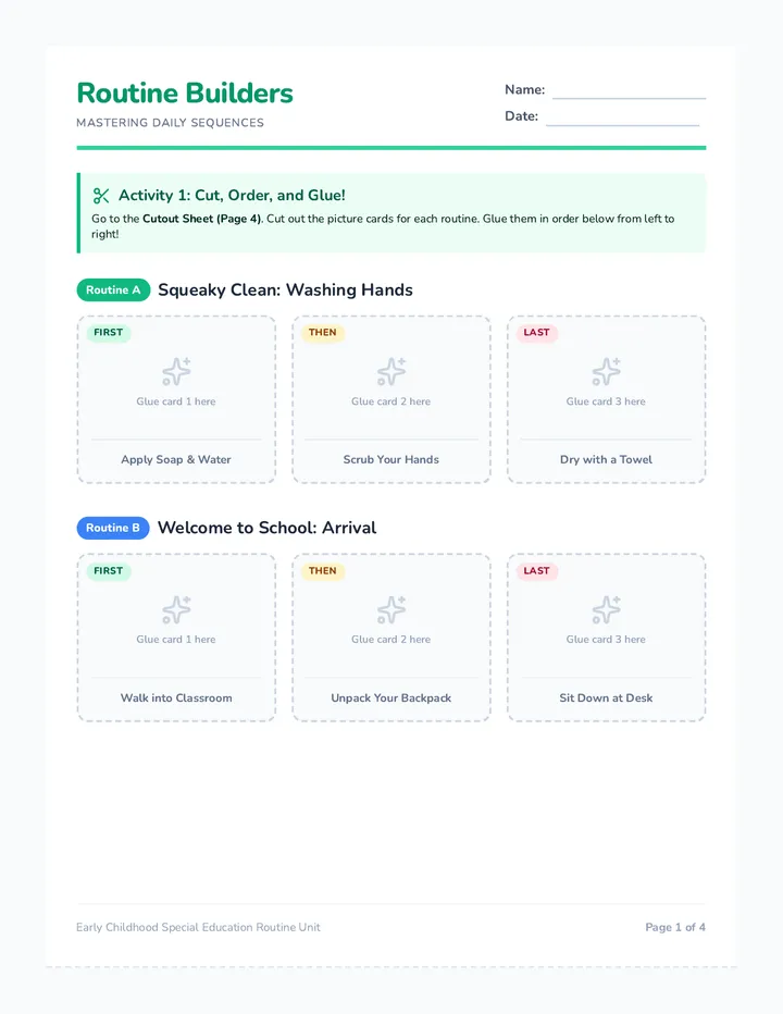 Routine Builders Worksheet