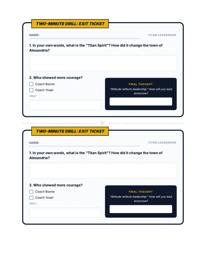 Titans Exit Ticket