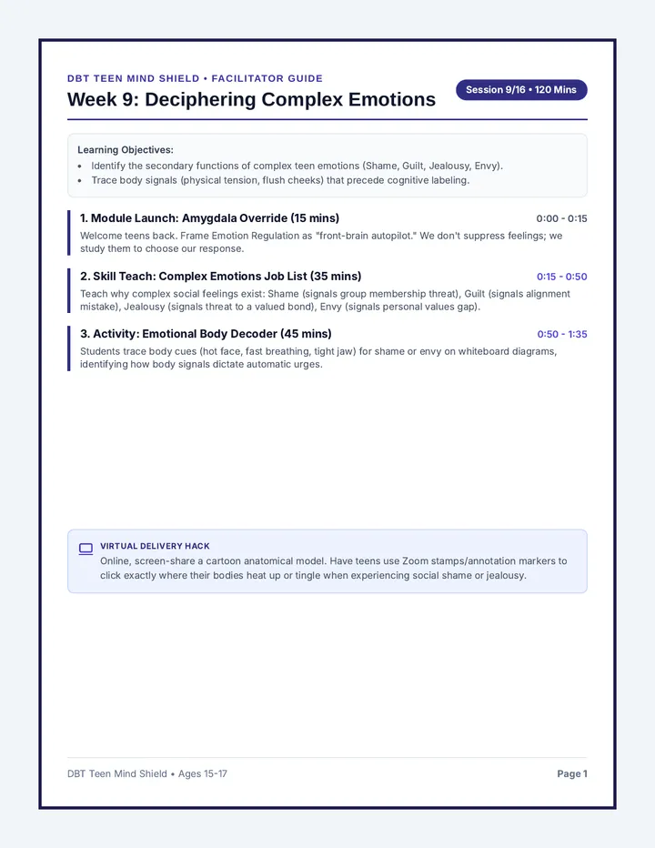 Teen Emotion Regulation Facilitator Guide