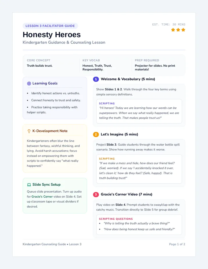 Honesty Hero Teacher Guide