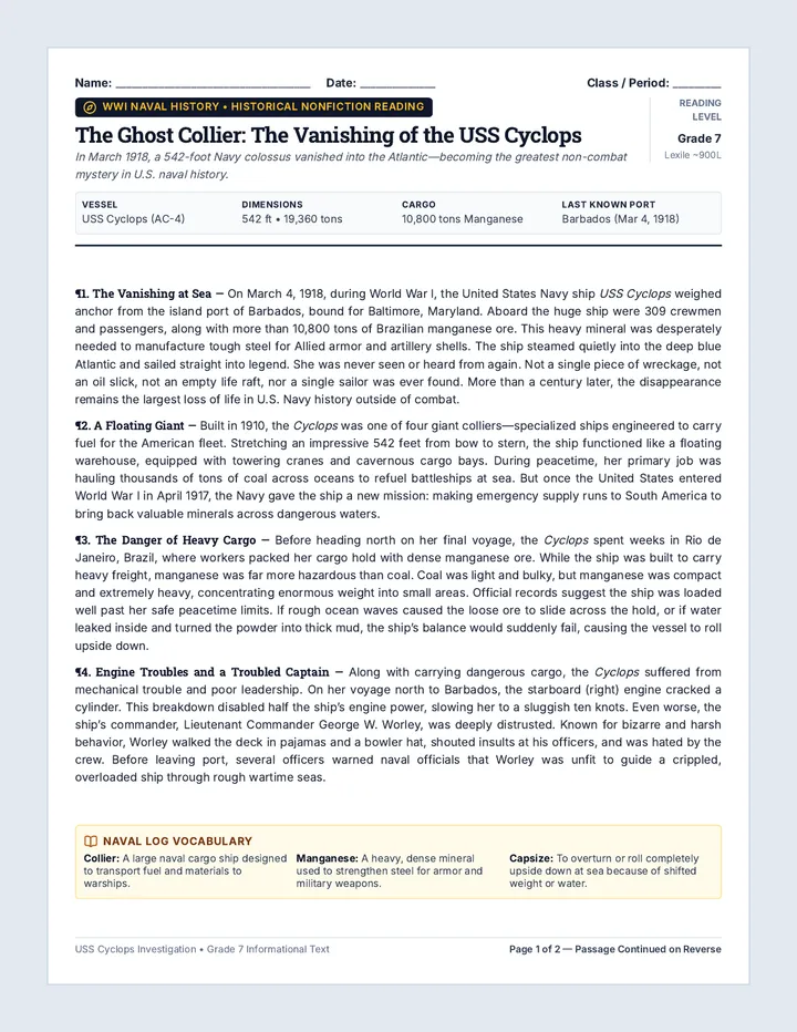 Ghost Ship Cyclops Passage