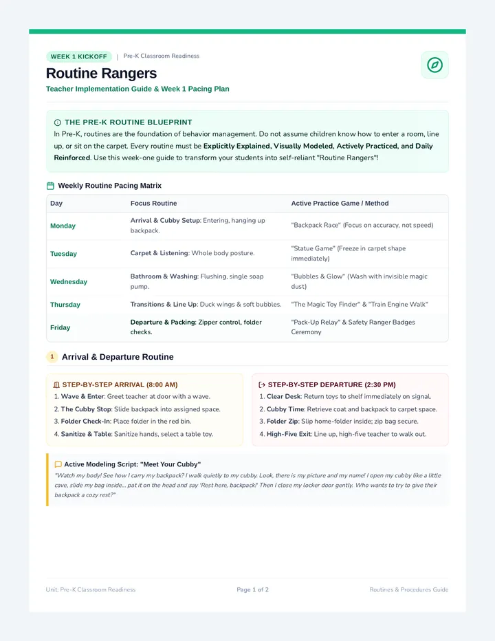Routine Rangers Teacher Guide